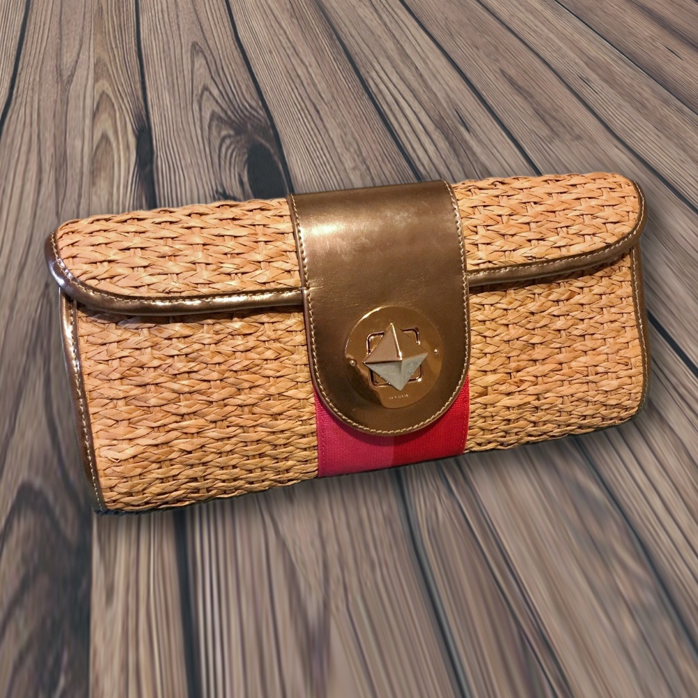 Kate Spade Woven Rattan Clutch